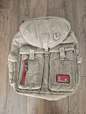 Vintage Quiksilver Quikjean Backpack Military Style Bag Skater Y2K 90s